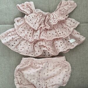 7 For All Mankind Baby 2-Piece Eyelet Outfit